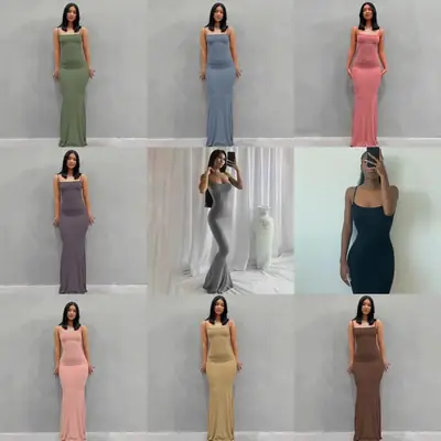 Black Slim Fit Kardashian Skims Dress Casual Strap Home Jumpsuit