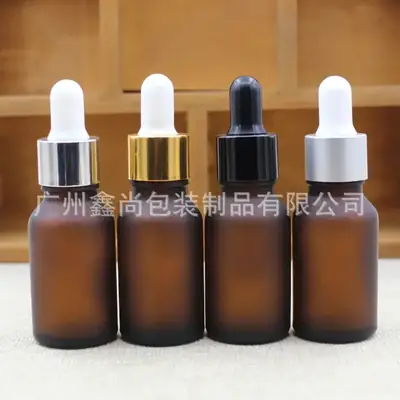 Frosted Brown Essential Oil Bottle 15ml Dropper