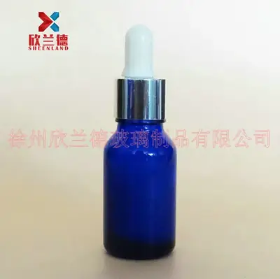 15ml Blue Essential Oil Bottle with Rubber Head Dropper