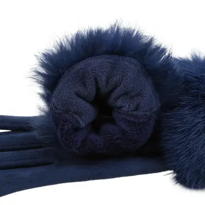 Women Winter Suede Ski Gloves Warm Riding