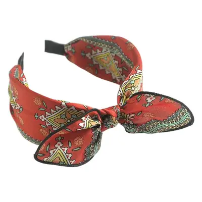 Blue Bandana Bow Headband for Women