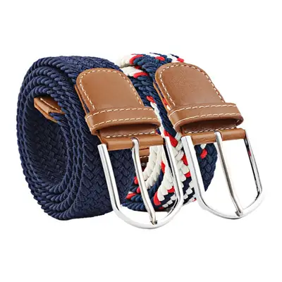 Blue White Red Knitted Belt for Women Men