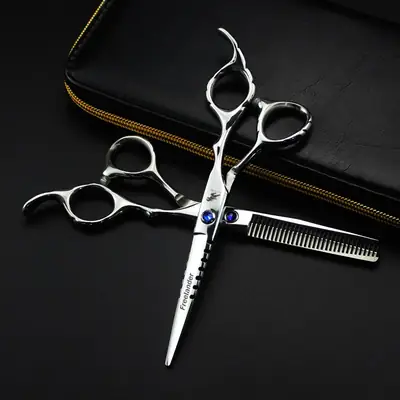 6.0 Barber Scissors Toothed Flat Scissors 04-6