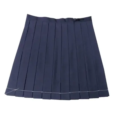 Women Navy Blue Pleated Skirt Large Swing 2021