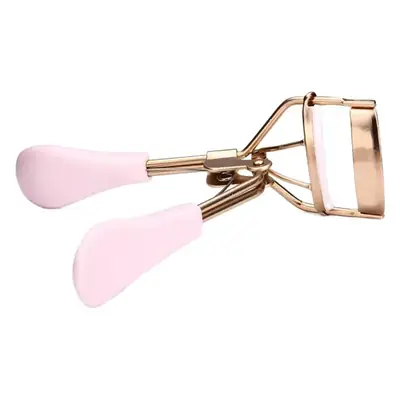 Pink Silicone Eyelash Curler with Gold Handle