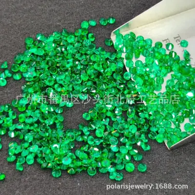 Natural Emerald Round 0.8-5.0mm Green Gemstone Ring