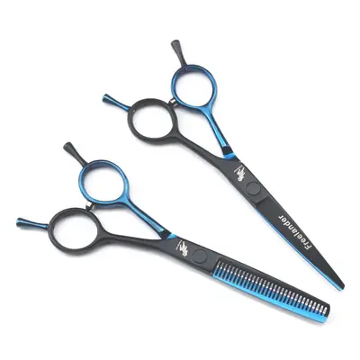 5.5 Inch A-Word Hair Scissors Black Blue Barber Scissors
