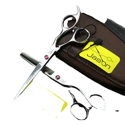 JASON Haircut Scissors Set Silver Professional Barber Tools