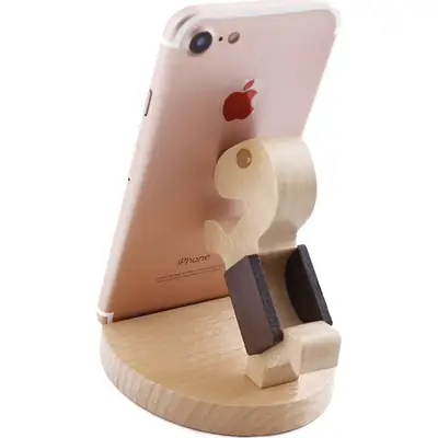 Wooden Phone Holder with Horse Back Design