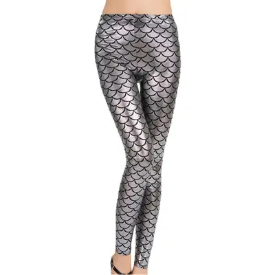 2025 Fish Scale Nine Point Leggings Slimming High Elastic