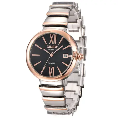Silver Stainless Steel Women's Bracelet Watch with Round Case