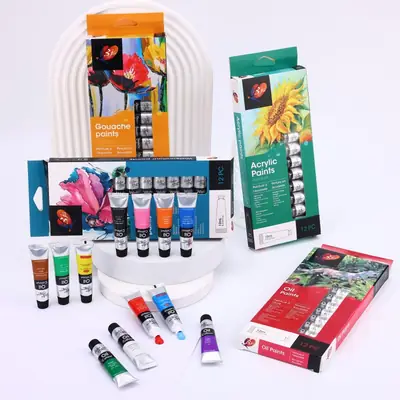 in stock 12 Color 12ml Watercolor Gouache Acrylic Oil Paints suit Beginner DIY Painting Aluminum Tube Pigments