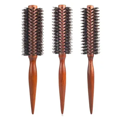 Solid Wood Hair Comb with Pointed Tail and Bristles