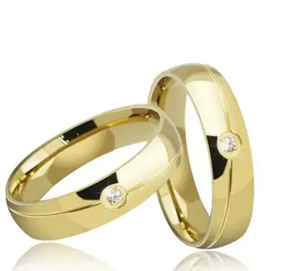 Titanium Men Women's Diamond Rings Hot Selling 18K Gold Plated