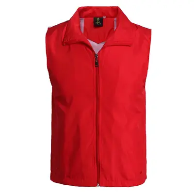 Orange Sleeveless Vest with Full Zip