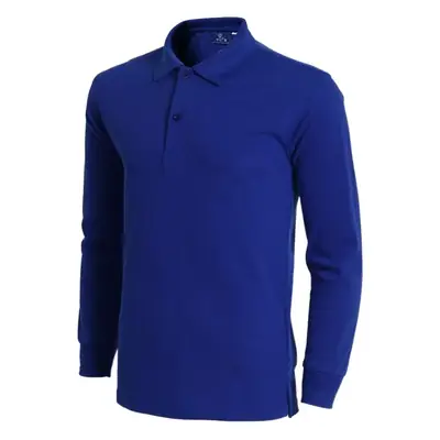 Blue Long Sleeve Collared T-Shirt for Men
