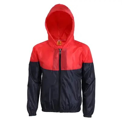 Men's Korean Color Matching Trench Coat Orange Yellow Hooded
