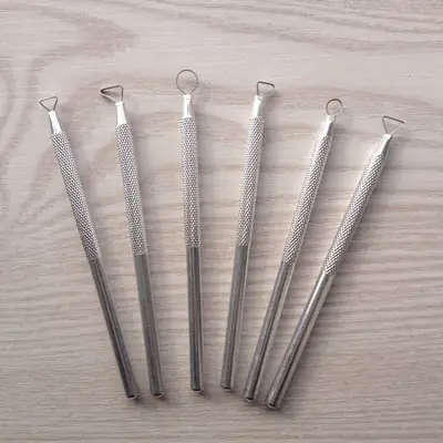 6-Piece Metal Clay Scraper Set for Sculpting