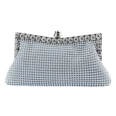 Black Rhinestone Beaded Evening Clutch Bag