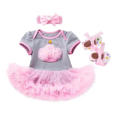 Baby Pink Crown Dress Set 0-2 Years Old