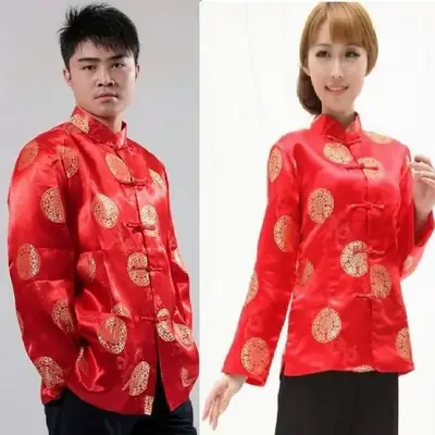 Wholesale Men's Blue Chinese Tang Suit Long Sleeve Jacket