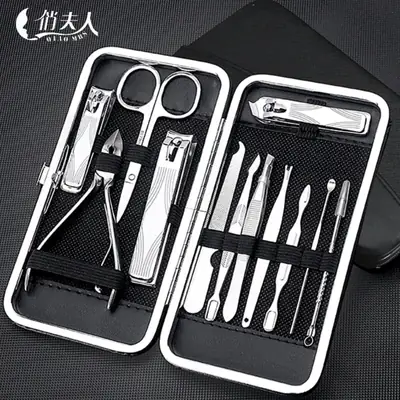 12-Piece Stainless Steel Nail Care Set for Men