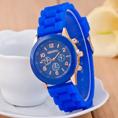 Orange Geneva 3-Eye Silicone Women's Watch