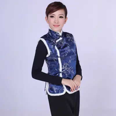 Women's Red Embroidered Waistcoat Vest Autumn Winter Wear