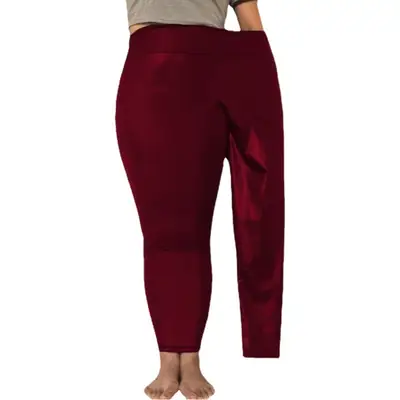 Women's High Waist Leather Leggings Large Size Stretch