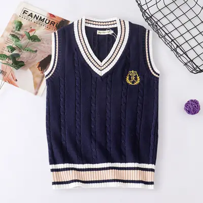 Spot College V-Neck Embroidered Girl Vest 2 Colors