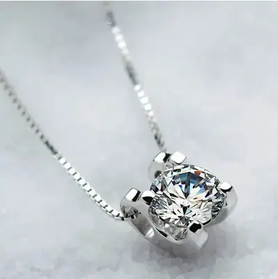 Stainless Steel Diamond Pendant Necklace for Women