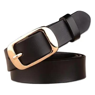 Women's Genuine Leather Pin Buckle Belt Red Brown