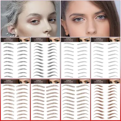 6d Imitation Eyebrow Stickers Black 10