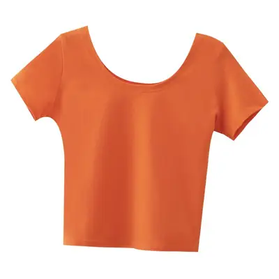Korean Style Yellow Navel Baring T-Shirt