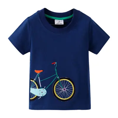 Blue Cotton Short-Sleeve T-Shirt for Boys