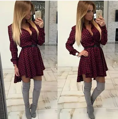 Women's Pink Striped Pleated Swallowtail Dress