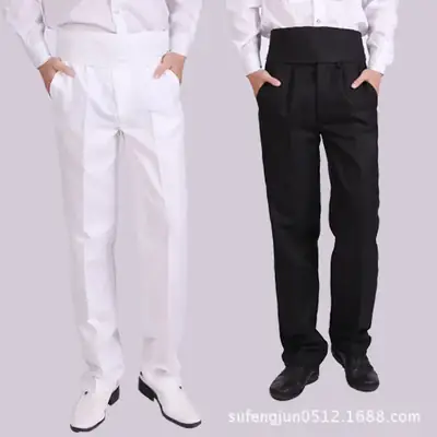 New Men's Pure Black & White Trousers Performance Choir Studio