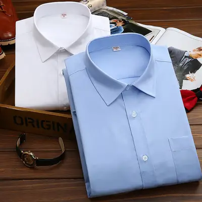 Men's Light Blue Long Sleeve Business Shirt