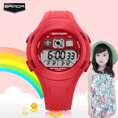 Blue LED Sports Watch for Men Women Students Waterproof