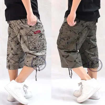 2017 Camouflage Cropped Pants Men Plus Size Pure Cotton