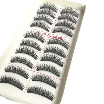 False Eyelashes 048 Thick Cross Natural Nude Makeup