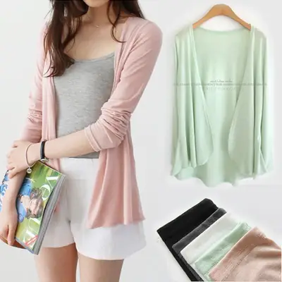 Black Long Sleeve Knitted Shawl for Women