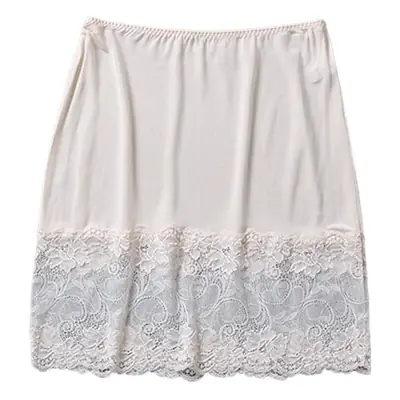 White Silk Lace Base Skirt with Anti-Running Design