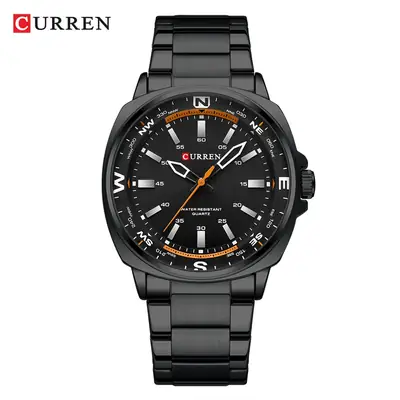 Men's Waterproof Steel Sports Watch with Blue Dial