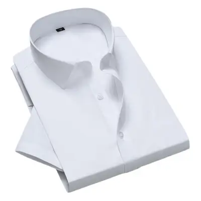 Men's White Slim Fit Cotton Shirt with Collar