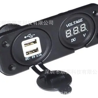 Digital Voltmeter USB Charger for Car Phone Power