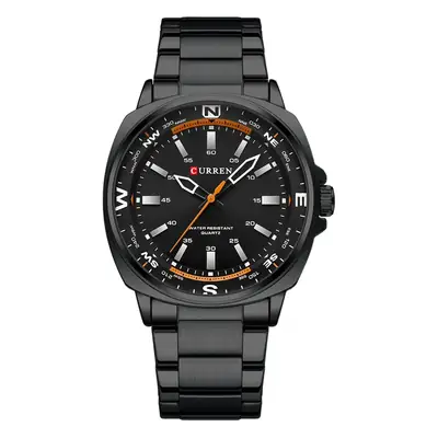 Men's Waterproof Black Sports Watch with Quartz Movement