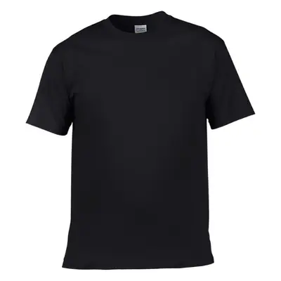Black Cotton Crewneck T-Shirt Short Sleeve