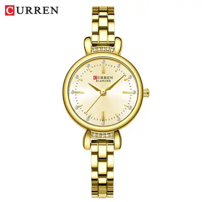 Curren Women's Gold Quartz Watch with Diamond Dial