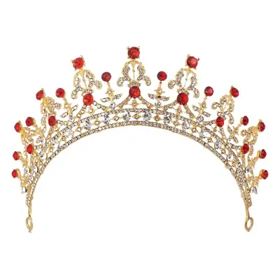 European & American Retro Gold Crystal Bridal Crown Hair Accessory